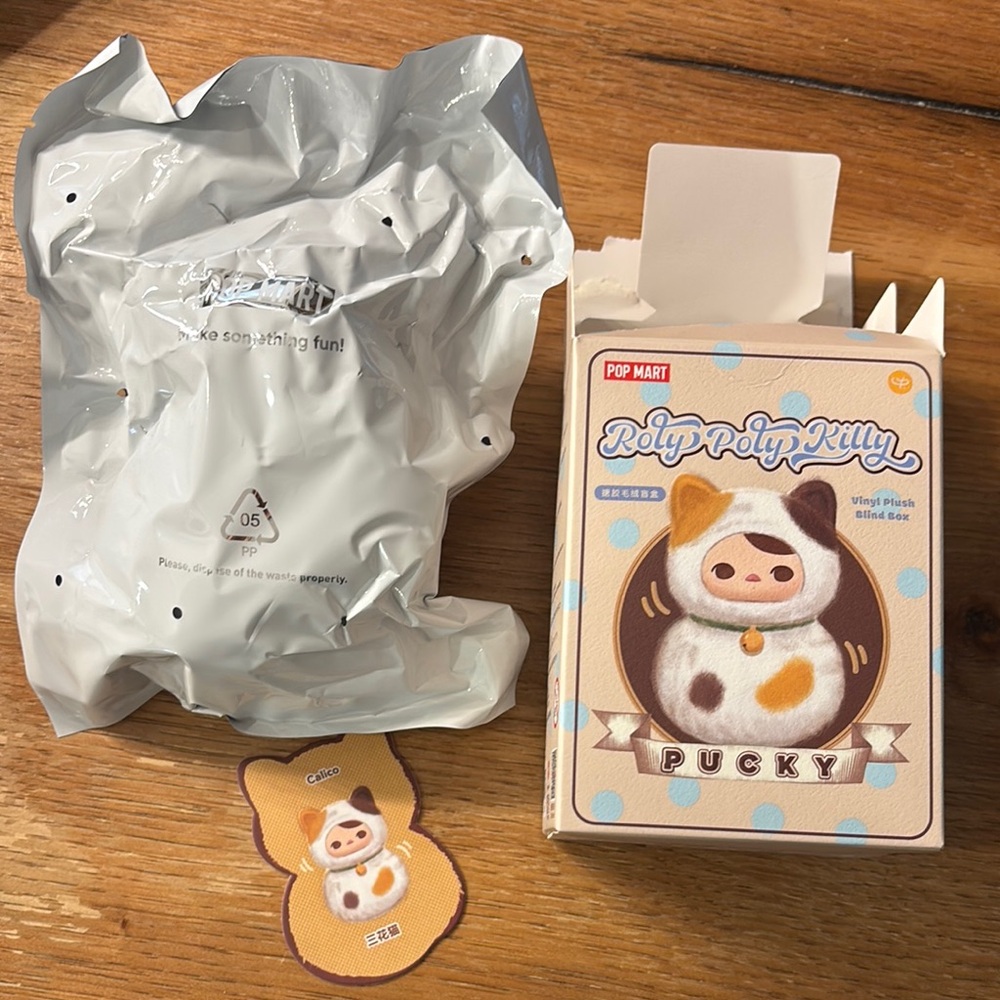 Pucky Roly Poly Kitties Plush Doll - White and Brown